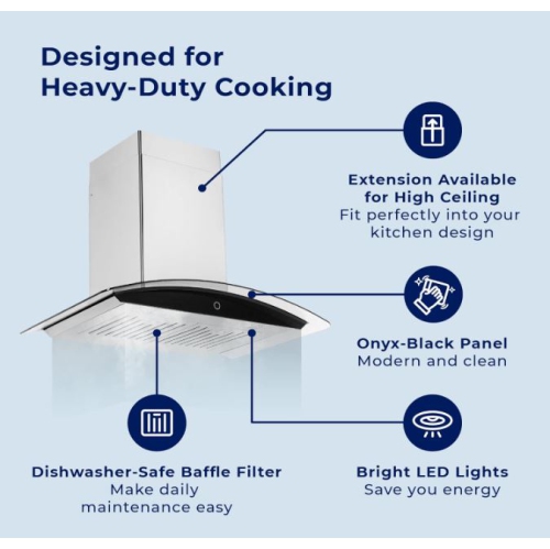 Hauslane 30" Convertible Wall Mount Range Hood