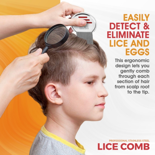 Lice Comb - Head Lice Treatment that's Individually Packaged Professional Stainless Steel Louse and Nit Combs Removes Eggs with Rounded Tips for