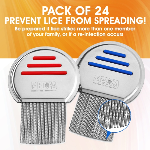 Lice Comb - Head Lice Treatment that's Individually Packaged Professional Stainless Steel Louse and Nit Combs Removes Eggs with Rounded Tips for