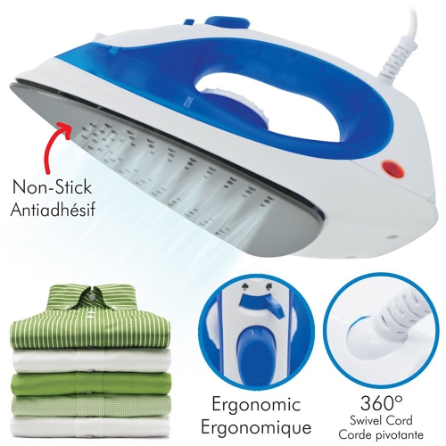 Hauz - fer avec semelle antiadhésive, 1200 watts, bleu