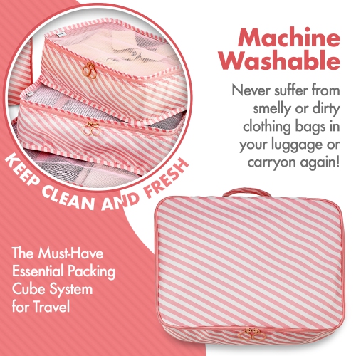 Ensemble de 12 cubes de rangement : organisateurs de voyage et système de cube de compression pour valises et bagages de cabine