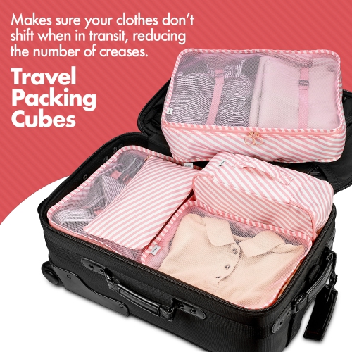 Ensemble de 12 cubes de rangement : organisateurs de voyage et système de cube de compression pour valises et bagages de cabine