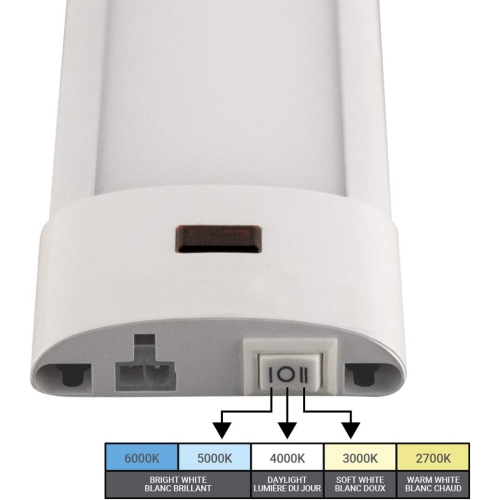 BAZZ U19MTK12W 12 inch Selectable Motion Sensor Integrated LED Under Cabinet Light , White