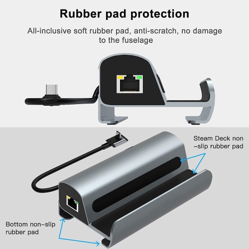 axGear USB-C HUB Docking Station Lan HDMI Compatible with Steam Deck Aluminium Alloy