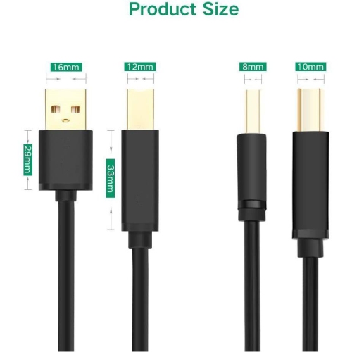 5M USB Printer Cable USB 2.0 A Male to B Male