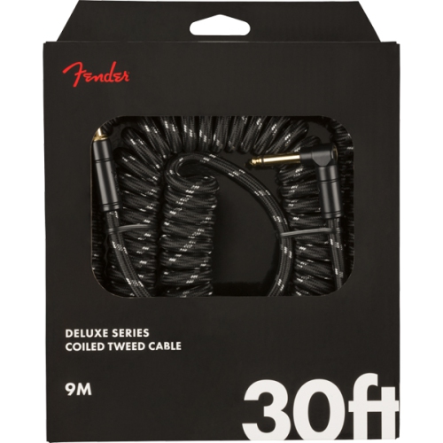 Fender Deluxe Coil Cable - 30' Black Tweed