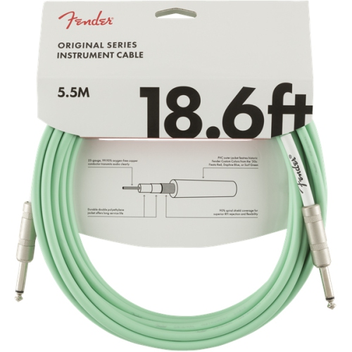 Fender Original Series Instrument Cable - Straight / Straight 18.6' Surf Green