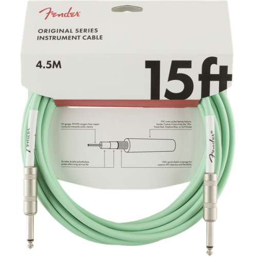 Fender Original Series Instrument Cable - Straight / Straight 15' Surf Green