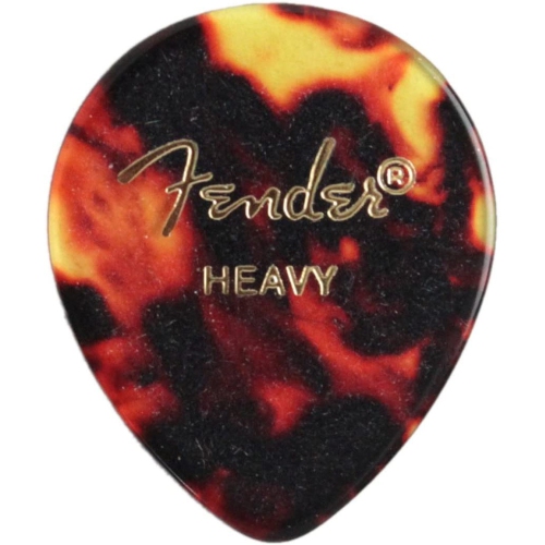 FENDER  Classic Celluloid Picks - Heavy 347 Shape Tortoise Shell 12 Pack