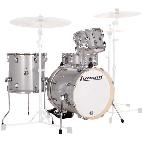 Ludwig Breakbeats by Questlove 4-Piece Shell Pack - 16/14SD/13FT/10 Silver Sparkle