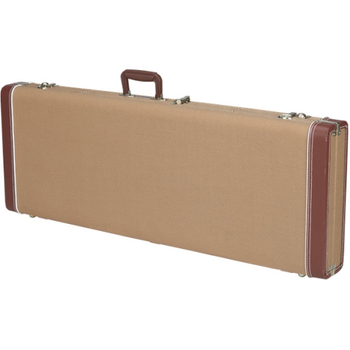 Image 1 of 1.. Fender Deluxe Jazz Bass Hardshell Case - Tweed with Red Poodle Plush Interior