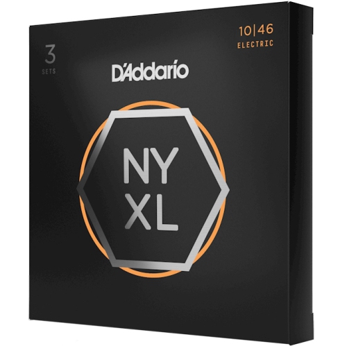 Cordes de guitare électrique NYXL d'Addario - 10-46 ensembles de 3 lumières ordinaires