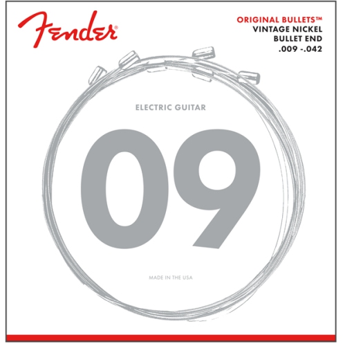 Cordes Bullet originales 3150 de Fender - nickel rétro à embout arrondi 9-42