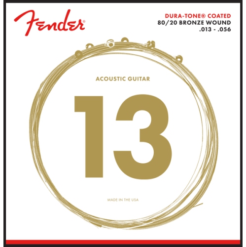 Fender 880M Dura-Tone Coated Acoustic Guitar Strings - 80/20 Bronze Wound 13-56