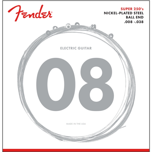 FENDER  Super 250 Nickel-Plated Steel Guitar Strings - Ball End 8-38