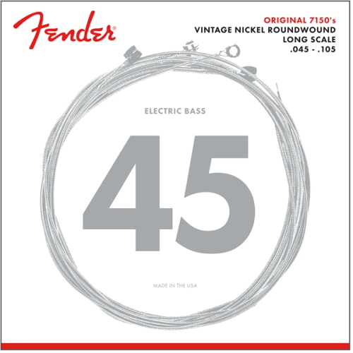FENDER  7150 Pure Nickel Bass Strings - Long Vintage Nickel Roundwound 45-105