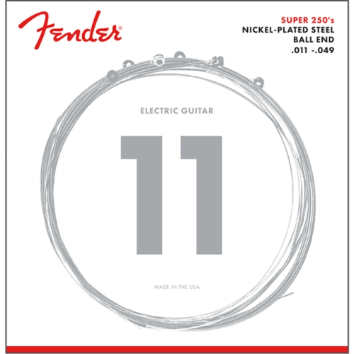Cordes de guitare en acier nickelé Super 250 de Fender - embout sphérique 11-49