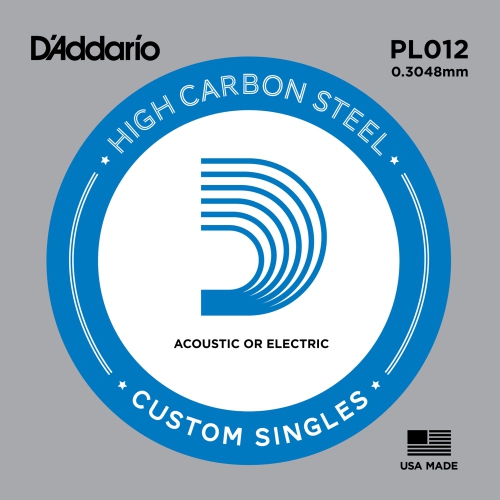 Corde de guitare simple en acier simple d'Addario - .012 lb