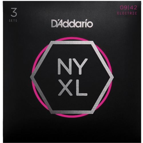 Cordes de guitare électrique NYXL d'Addario - 9-42 ensembles Super Light 3