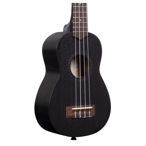 Kala Satin Mahogany Soprano Ukulele - Black