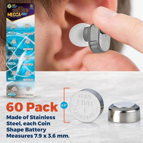 1.5v Alkaline Batteries - Lr41,192,92a,lr736, and Ag3 Battery - Button Coin Cell for Hearing Aids, Amplifiers, Clocks, Toys Remotes, Calculators,