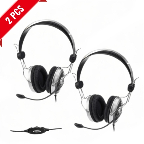 Lightweight stereo headset with an adjustable flexible microphone