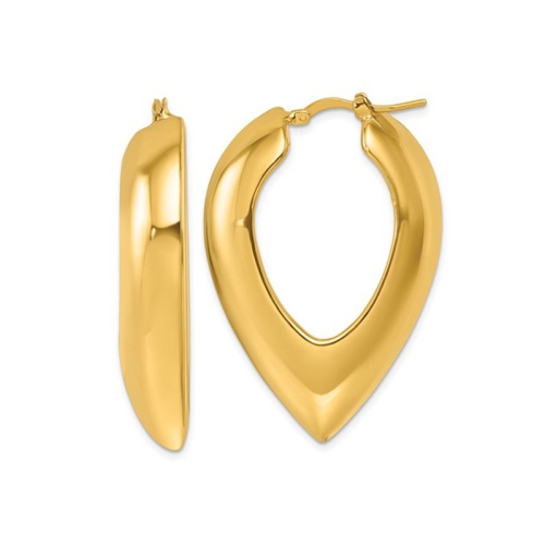 GEM AND HARMONY  14K Gold Puffed Hoop Earrings In Yellow