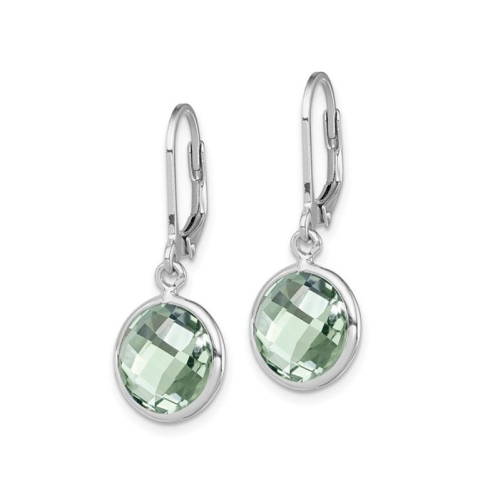 6.00 Carat Green Quartz Dangle Earrings in Sterling Silver
