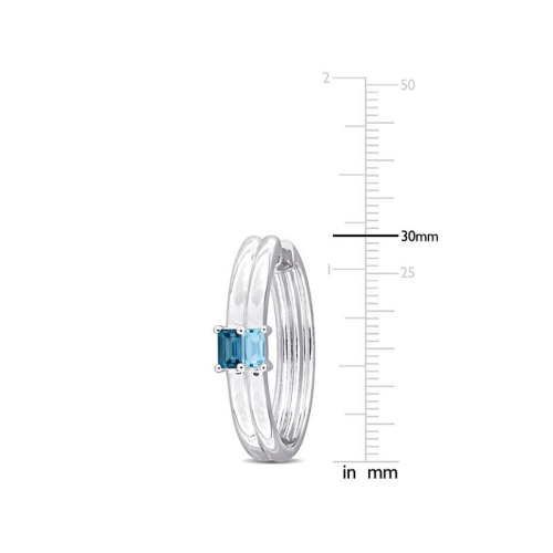 1.60 Carat London Blue Topaz Hoop Earrings in Sterling Silver