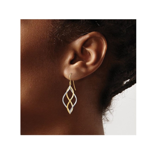 14K Yellow Gold Dangle Twist Dangle Earrings
