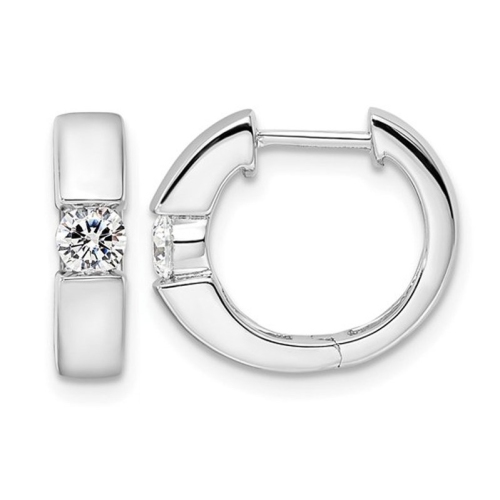 GEM AND HARMONY  1/3 Carat (Ctw Vs2-Si1, D-E-F) Lab Grown Diamond Hoop Earrings In 14K Gold In White