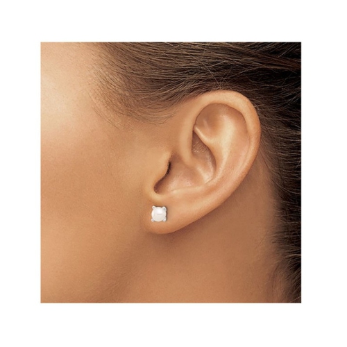 Sterling Silver Freshwater Cultured White Pearl 5mm Solitaire Stud Earrings