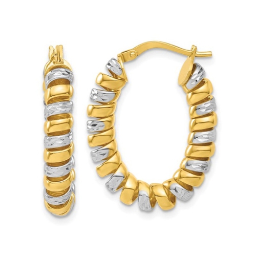 GEM AND HARMONY  18K Plated Sterling Fusilli Coil Wrap Hoop Earrings In Silver