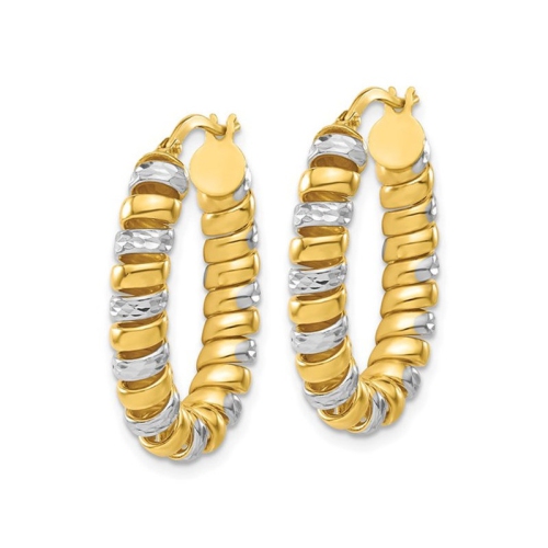 18K Plated Sterling Silver Fusilli Coil Wrap Hoop Earrings