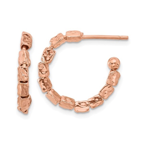 Créoles martelées en argent sterling plaqué rose