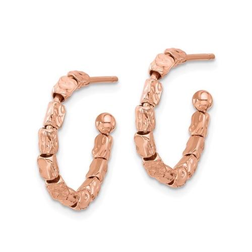 Créoles martelées en argent sterling plaqué rose