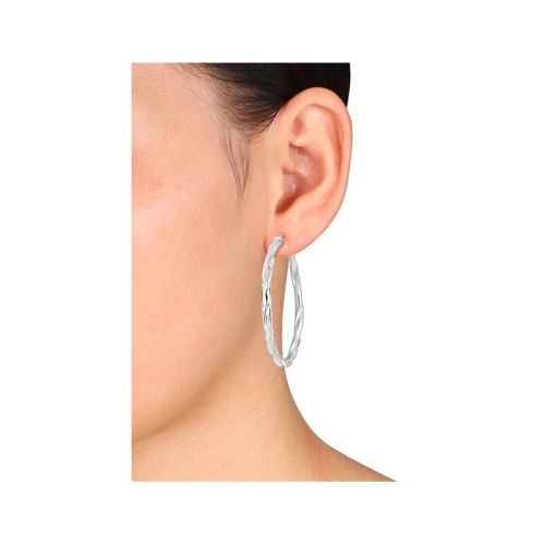 Anneaux d'oreilles circulaires en argent sterling
