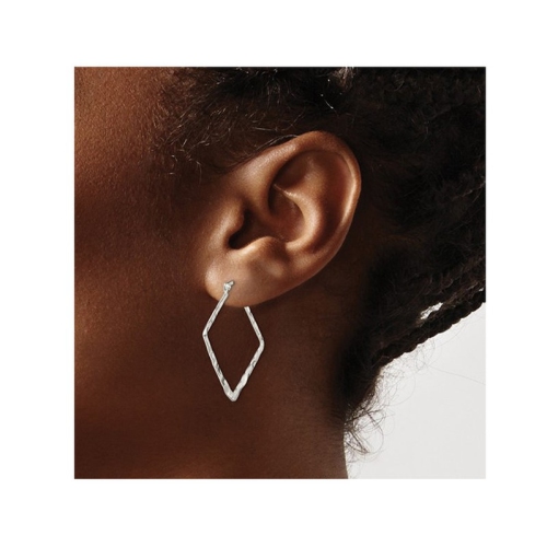 Anneaux d'oreilles carrés martelés en argent sterling