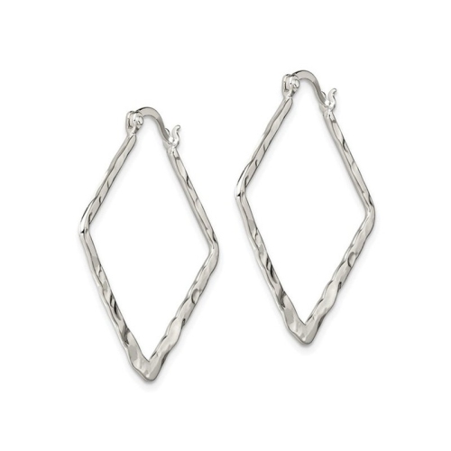 Anneaux d'oreilles carrés martelés en argent sterling