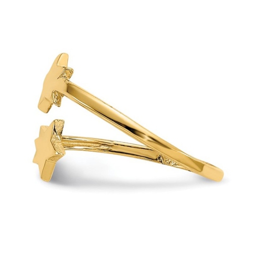 Bague en or jaune 10K K à embout d'étoile