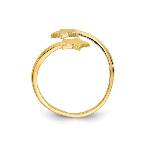 Bague en or jaune 10K K à embout d'étoile