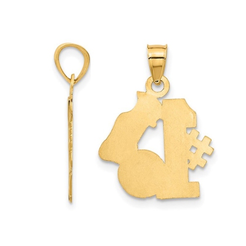 14K Yellow Gold Soccer Ball With Cleats Charm Pendant Necklace with Chain