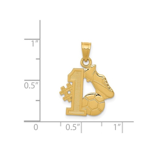 14K Yellow Gold Soccer Ball With Cleats Charm Pendant Necklace with Chain