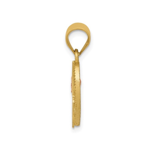 14K Yellow Gold Initial -J- Heart Necklace Pendant Charm with Chain