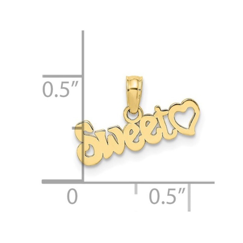 Collier à pendentif en forme de coeur doux, jaune 10K K avec chaîne