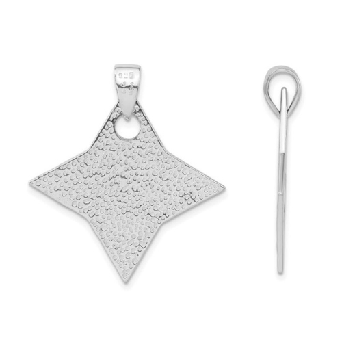 Collier à pendentif fleur de lis en argent sterling avec chaîne