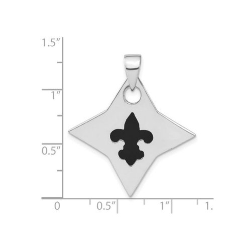 Collier à pendentif fleur de lis en argent sterling avec chaîne