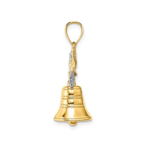 Pendentif en or jaune 14K ct avec breloque d'aigle à la Liberté