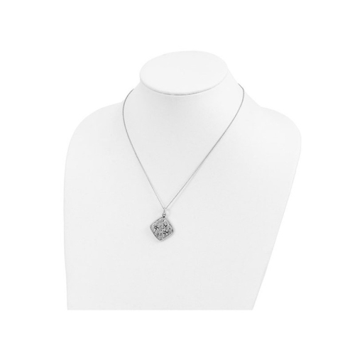 I Appreciate You Mom Pendant Necklace in Antiqued Sterling Silver with Chain