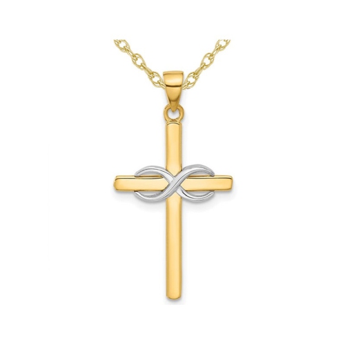 Tiffany & Co. Elsa Peretti Yellow Gold Infinity Cross Pendant Necklace